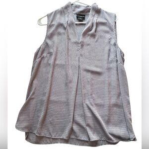 Liz Claiborne Sleeveless Blouse - Black and White